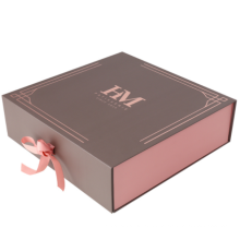 Logotipo personalizado Caja de regalo de embalaje de papel rosa grande